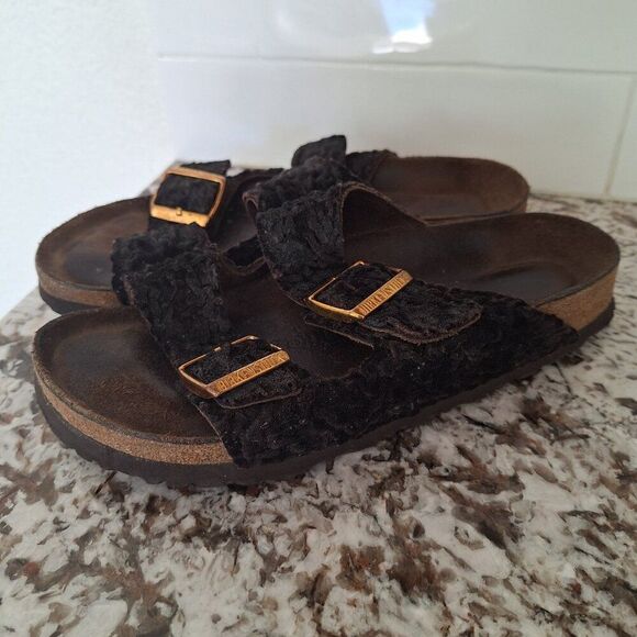 Birkenstock big buckle leather felt‎ sandals size 38 - Picture 4 of 8